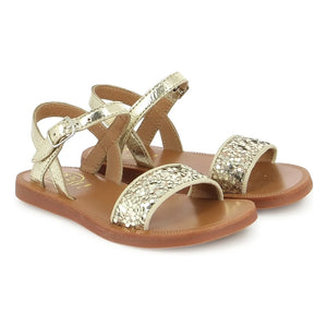 Pom d'Api - Plagette Buckle Glitter Sandals | Gold