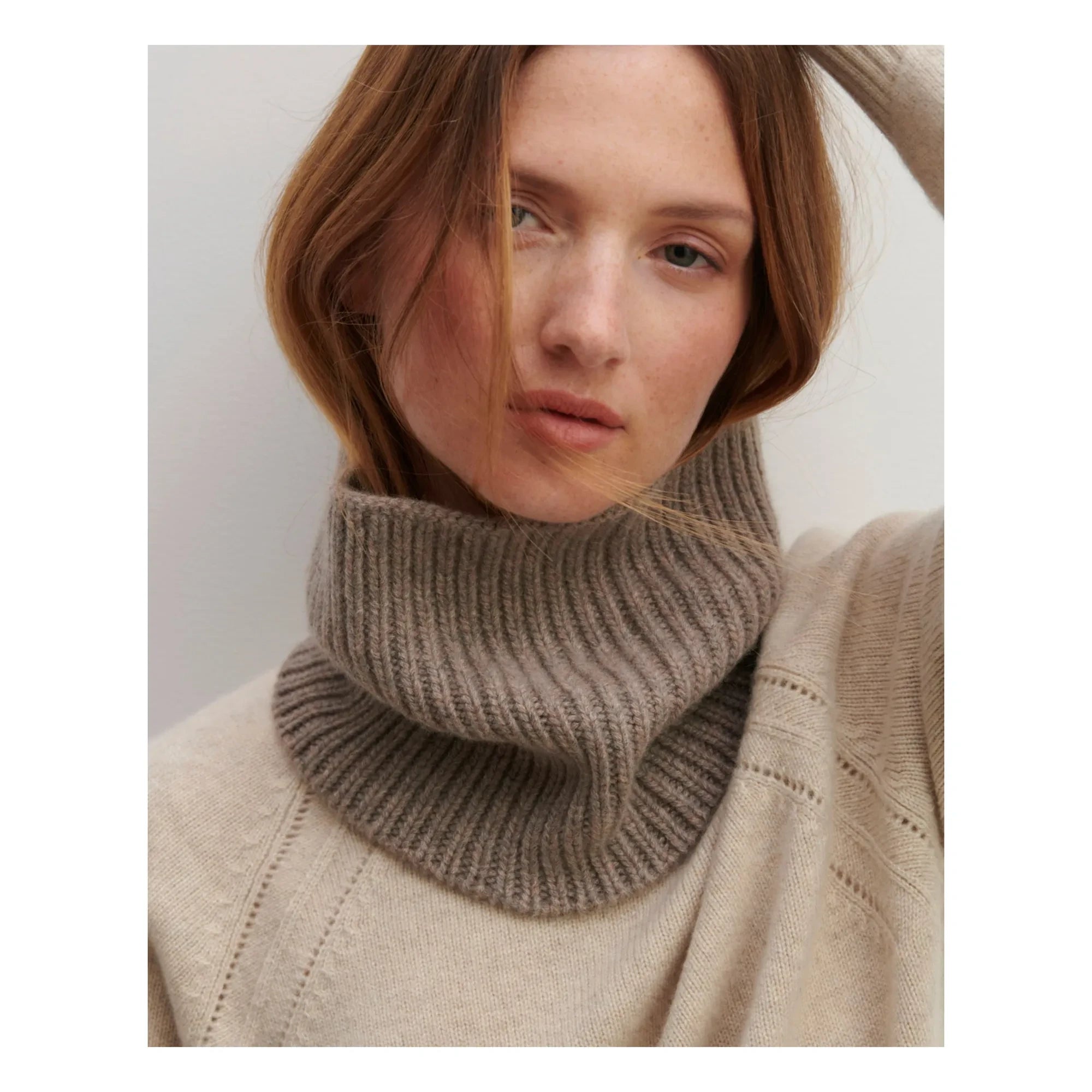 Bompard - 12-Ply Cashmere Rib Choker | Beige