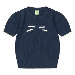 FUB - Organic Cotton Fine Knit Knot T-Shirt | Navy Blue