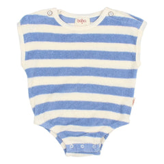 Búho - Striped Organic Cotton Towel Body | Light Blue