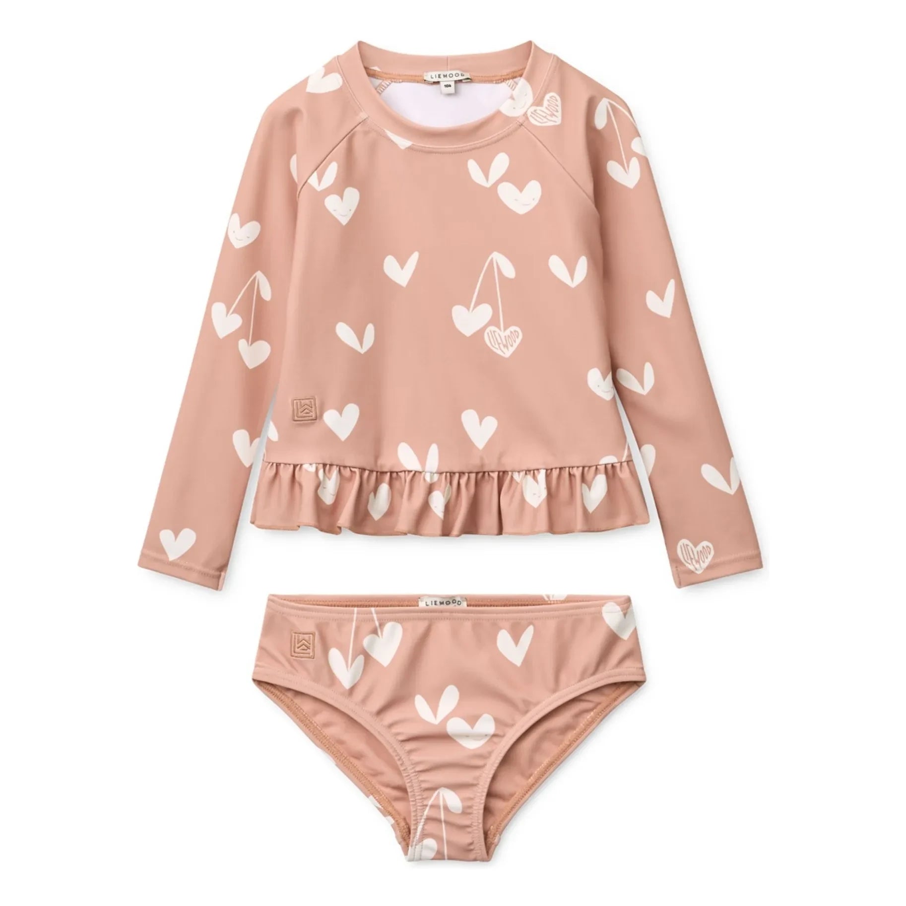 Liewood - Dagny Coeurs Recycled Fiber UV Protection T-Shirt and Underwear Set | Pink