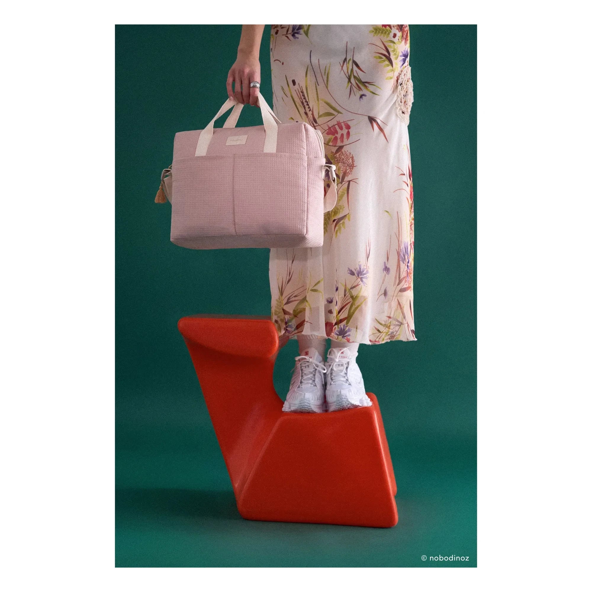 Nobodinoz - Gala Opera Waterproof Baby Changing Bag | Light Pink