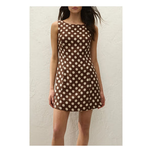 Faithfull the Brand - Pois Lydie Keten ve pamuklu elbise | Çikolata