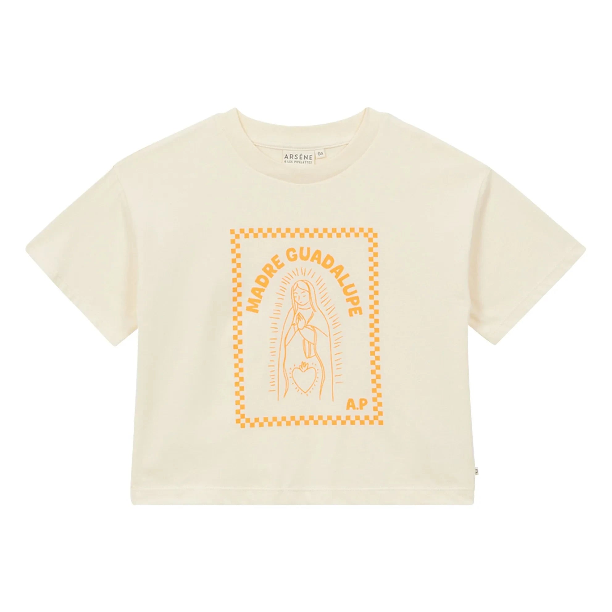 Arsène et Les Pipelettes - Madre Guadalupe organik pamuk T-shirt | Ecru