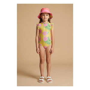 Pepita & Me - Alisson Bright Hibiscus Swimsuit | Yellow