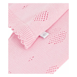 Petit Bateau - Organic Cotton Ribbed Heart Cardigan | Pink