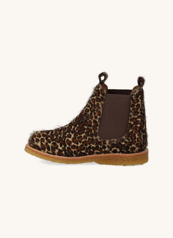 Angulus - Pony Leopard Chelsea Boots | Brown