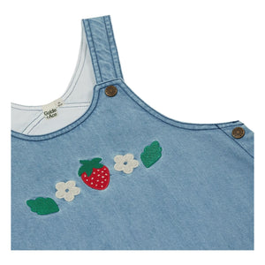 Goldie + Ace - Strawberry Denim Apron Dress | Blue