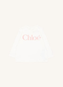 Chloé - Uzun Kollu Tişört Chloé Organik Pamuk | Beyaz