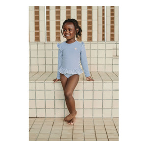 Liewood - Long Sleeve Swimsuit Sille Striped Seersucker Recycled Fiber | Blue