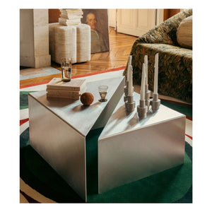 The Socialite Family - Triangolo nesting coffee table with gross aluminum finish | Aluminum