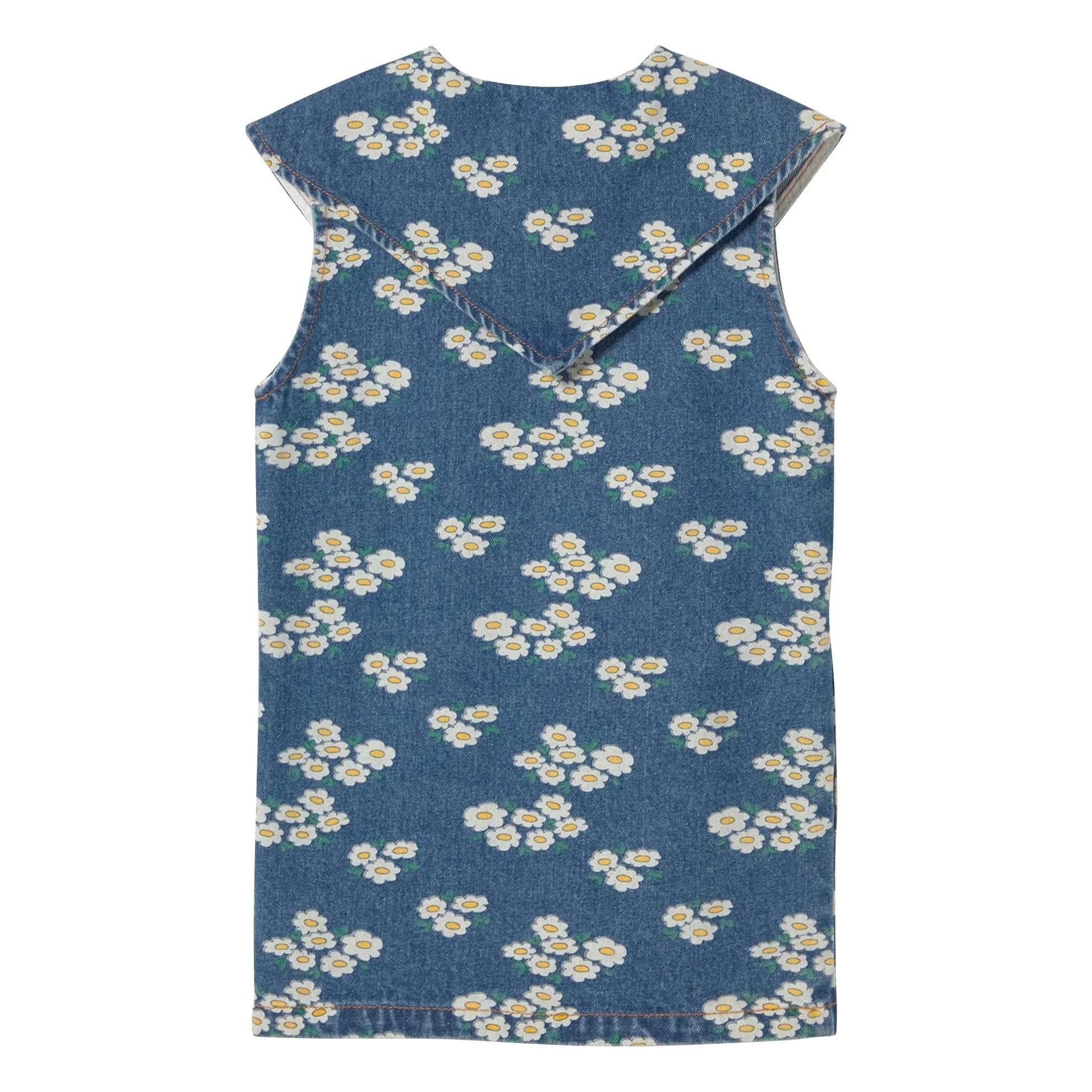 Tinycottons - Denim Oversized Collar Daisy Dress | Blue