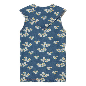 Tinycottons - Denim Oversized Collar Daisy Dress | Blue