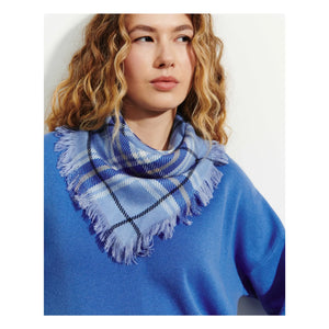 Bompard - Mini Kare Ekose Kaşmir Atkı | Mavi