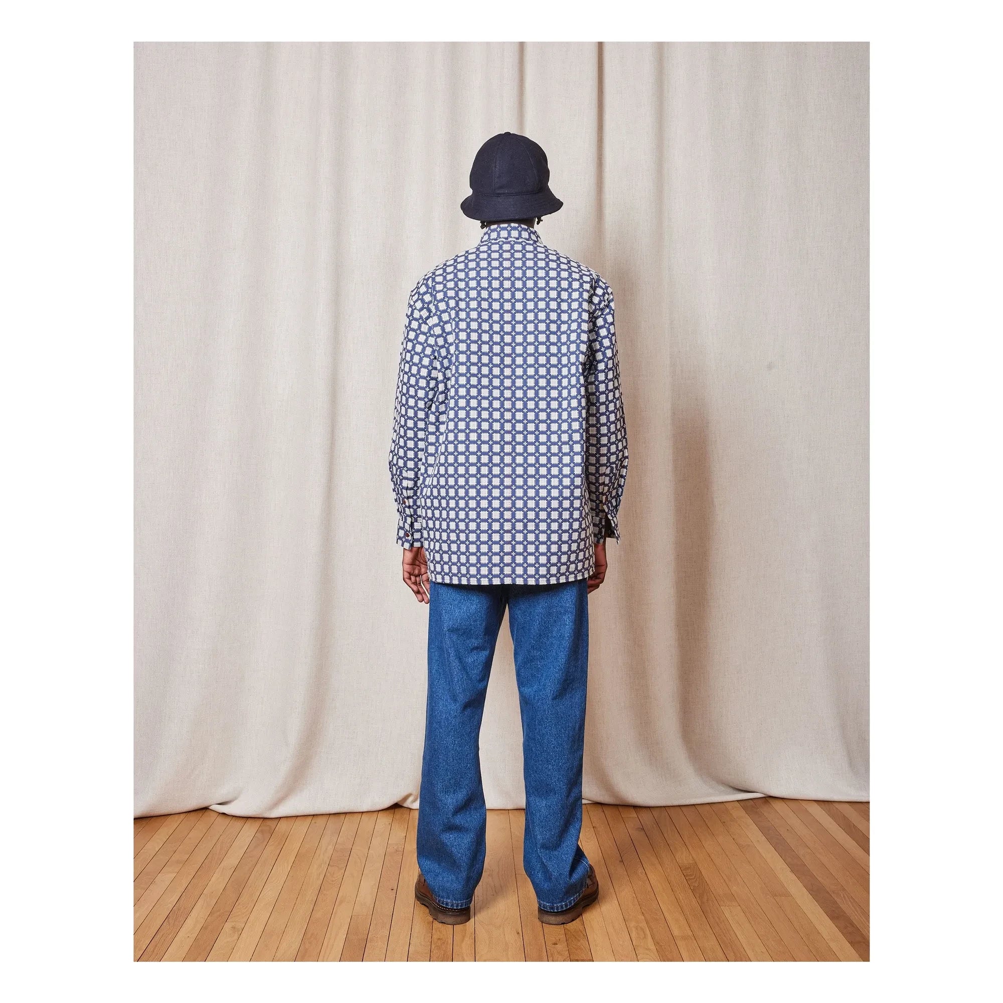 Homecore - Shadow Delos Cotton Shirt | Navy Blue