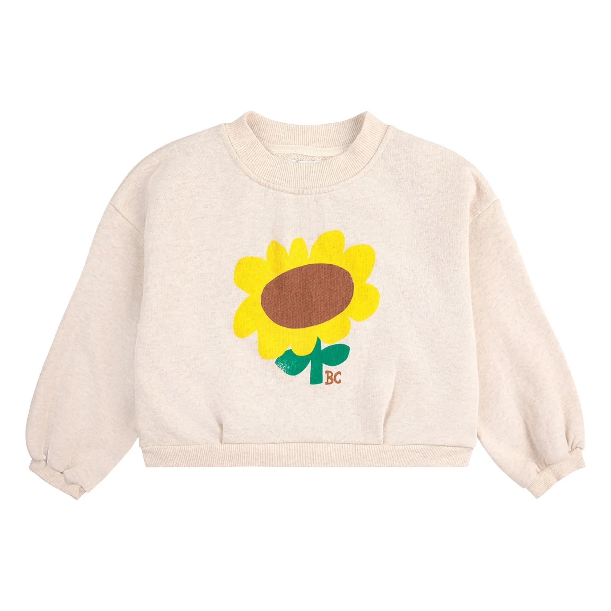 Bobo Choses - Sunflower Organic Cotton Short Sweatshirt | Cream