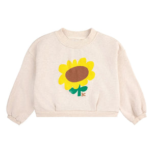 Bobo Choses - Sunflower Organic Cotton Short Sweatshirt | Cream