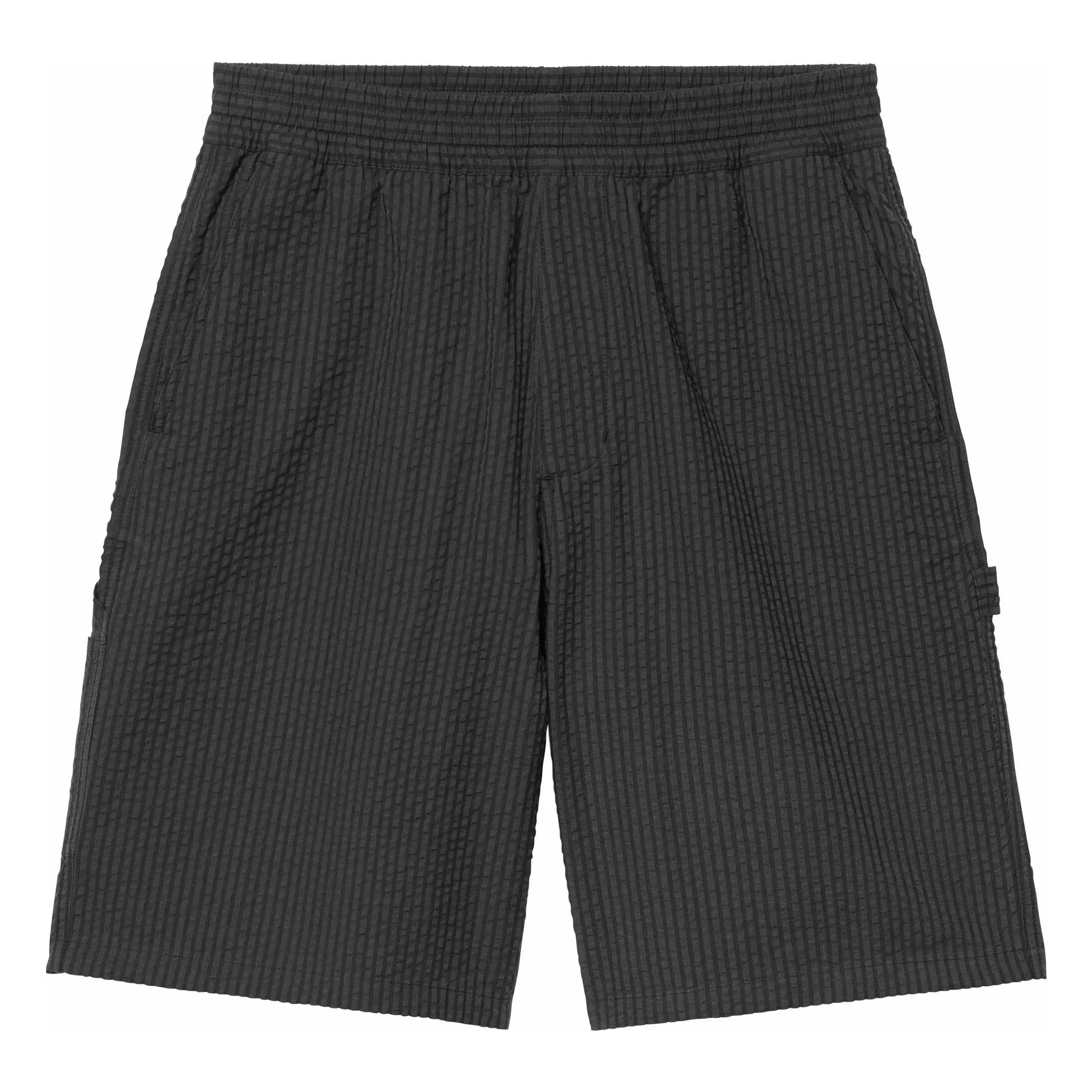 Carhartt WIP - Toland Çizgili Seersucker Şort | Siyah