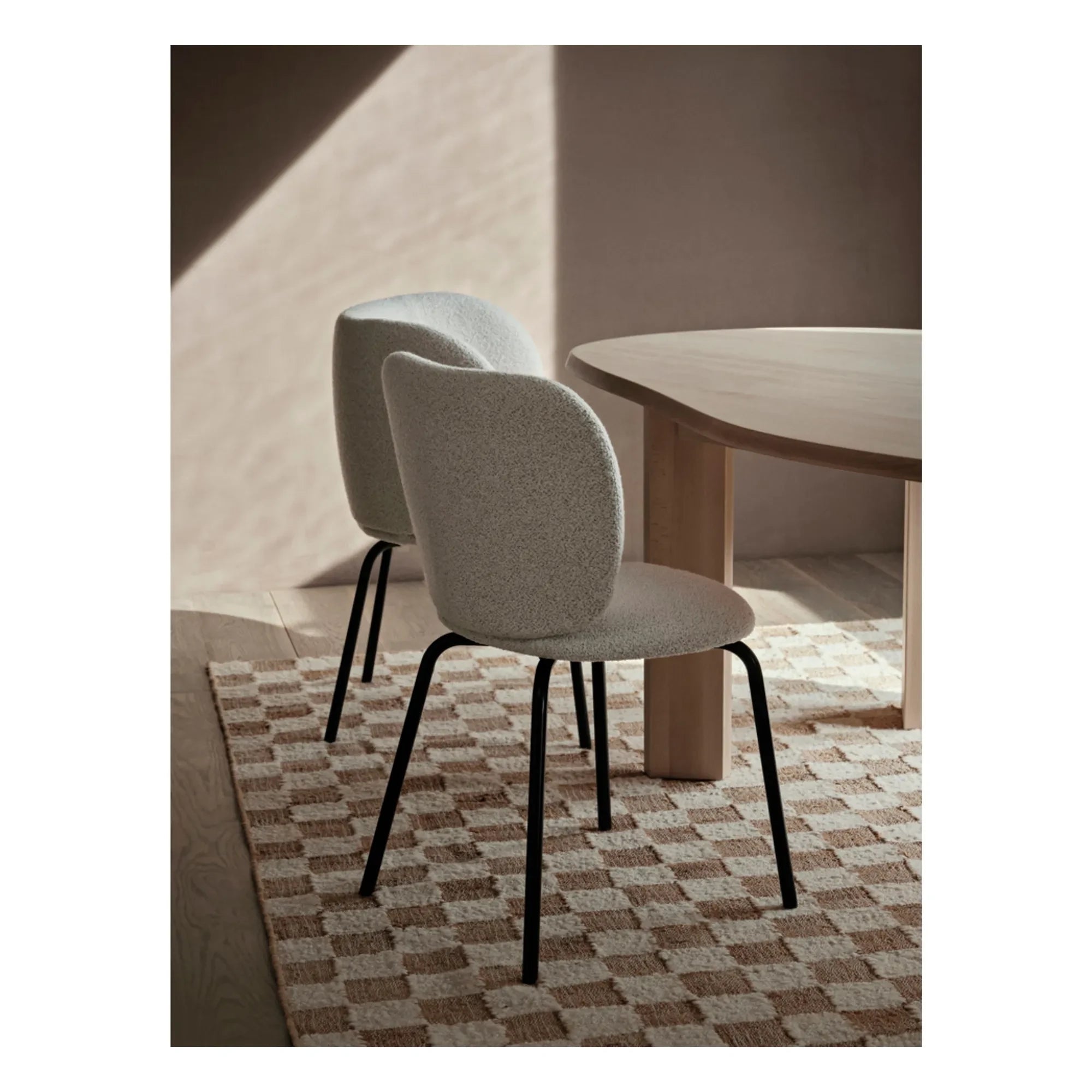 Ferm Living - Checkered Wool and Jute Rugs | Cream