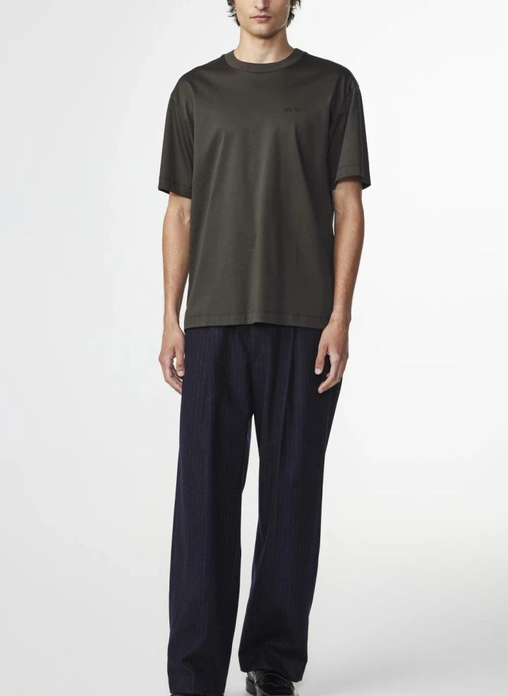NN.07 - Nat Logo 3525 organic cotton T-shirt | Dark Khaki