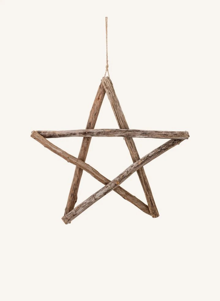 Bloomingville - Wooden Star Christmas Ornament