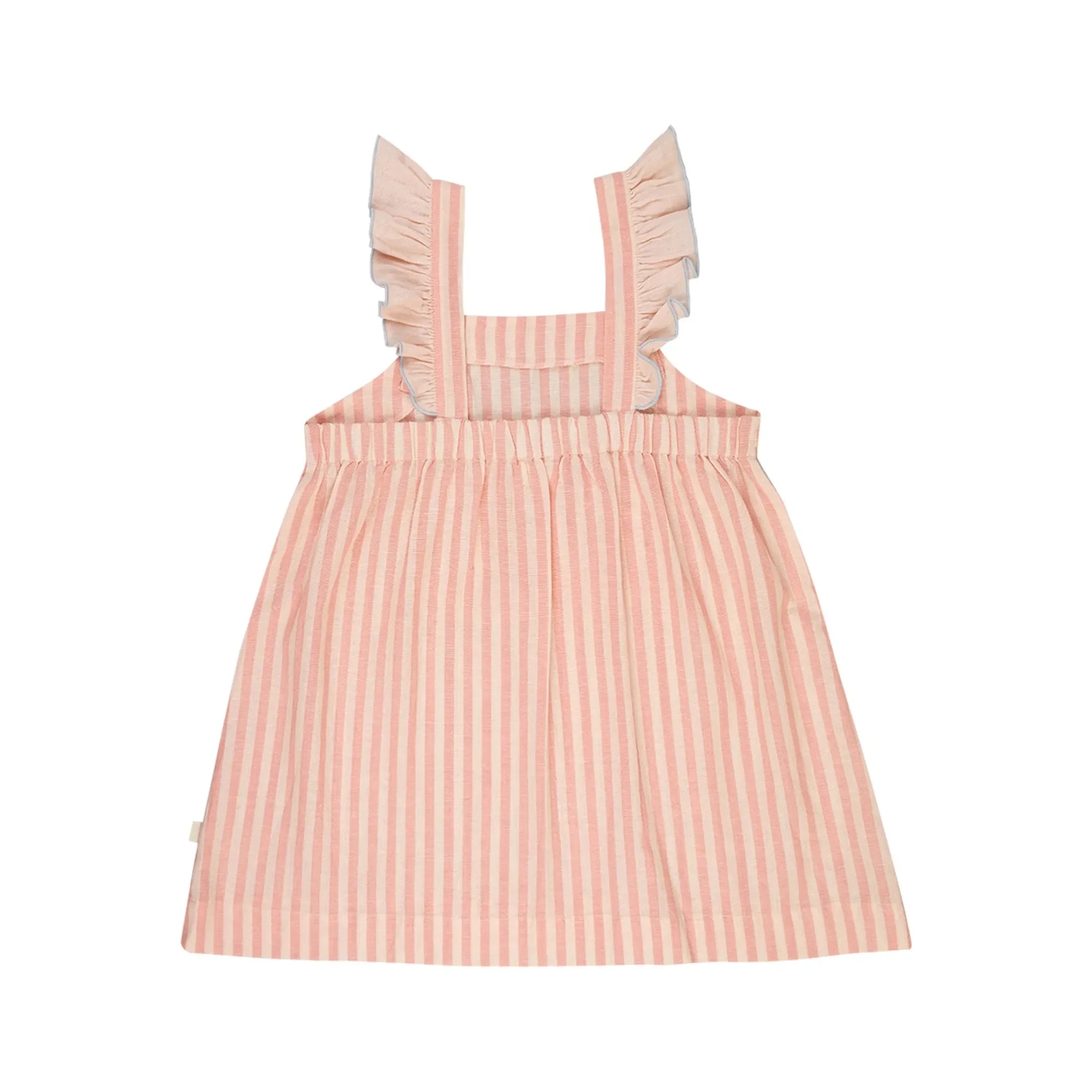 Lilinoa - Eve Striped Ruffle Dress | Blush
