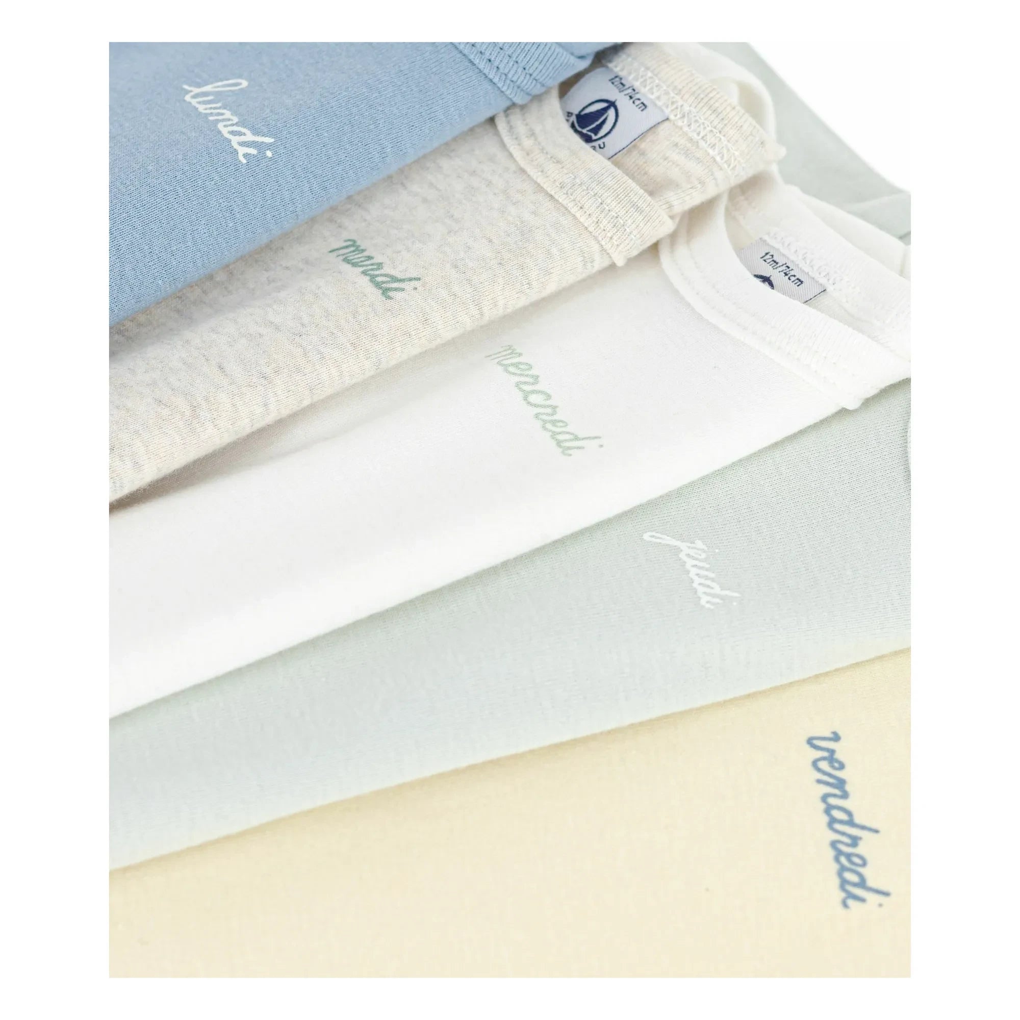 Petit Bateau - Batch 5 Bodies Semainier Organic Cotton | Yellow