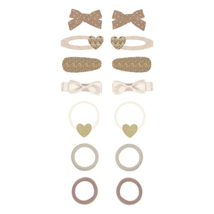 Mimi & Lula - 14-piece Glitter Hair Clips and Hairpin Set | Gold