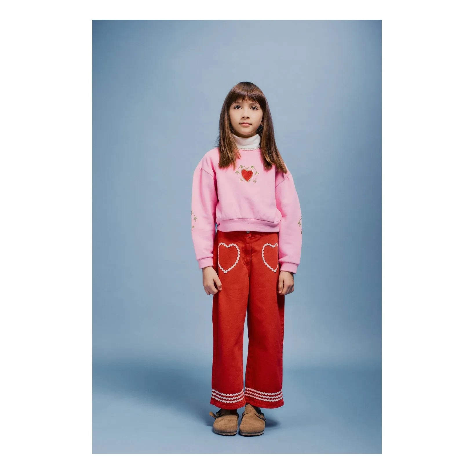 Bebe Organic - Maya Hearts Pantolon | Kırmızı
