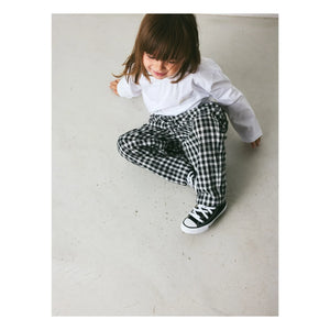 brunobruno nation - Dora Organic Cotton Checkered Pants | Black