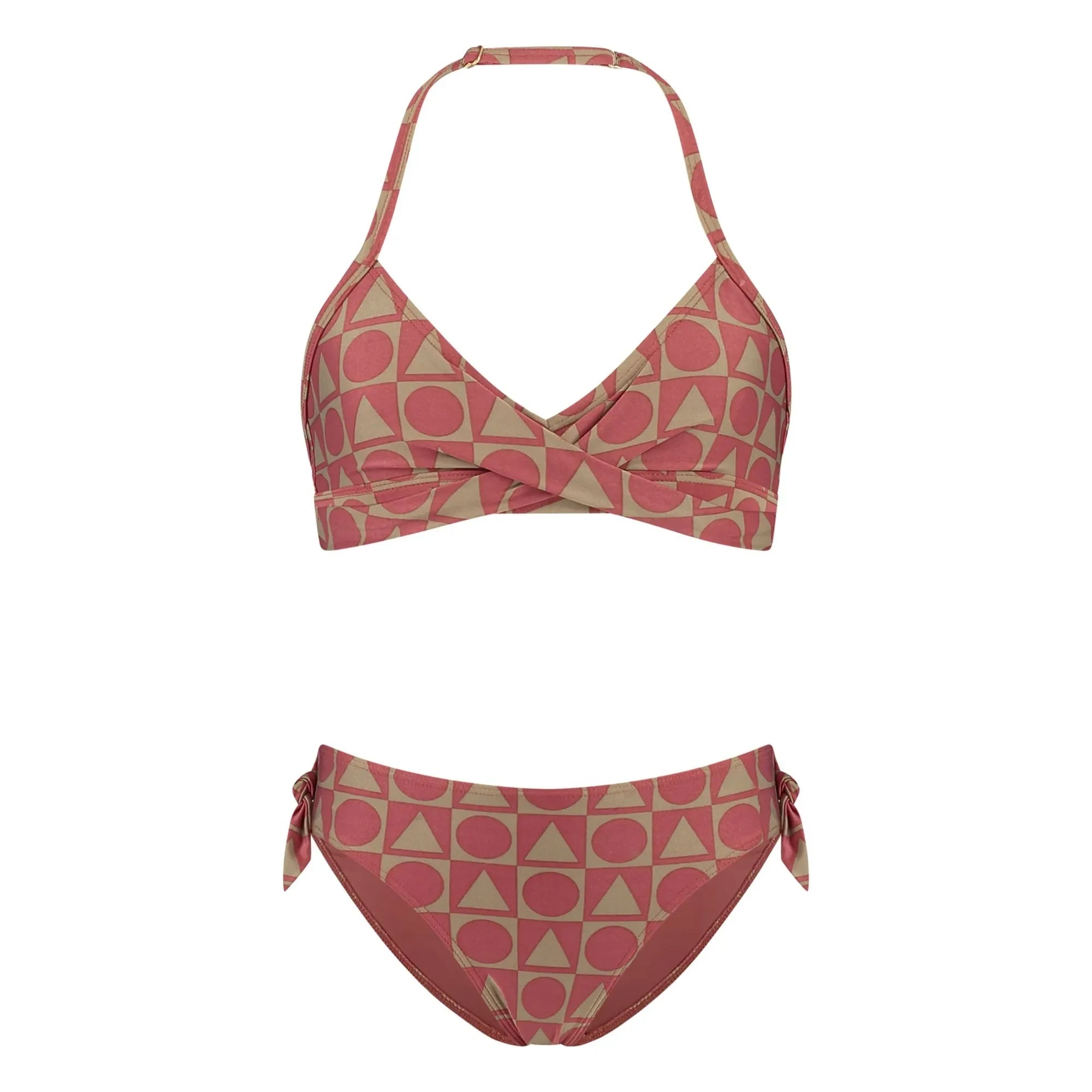 Beachlife - 2 Parça Mayo Grafik Desenli Geri Dönüştürülmüş Lifler | Bordo