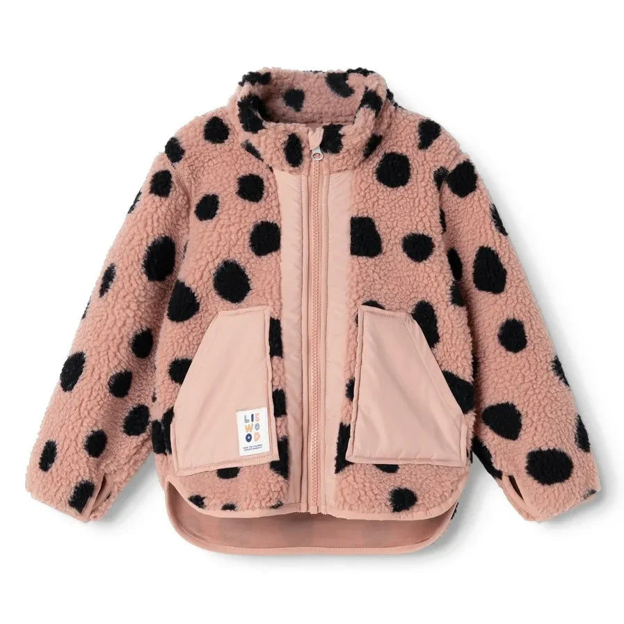 Liewood - Noam Leopard Print Sherpa-Style Jacket Made From Recycled Fibers | Pink