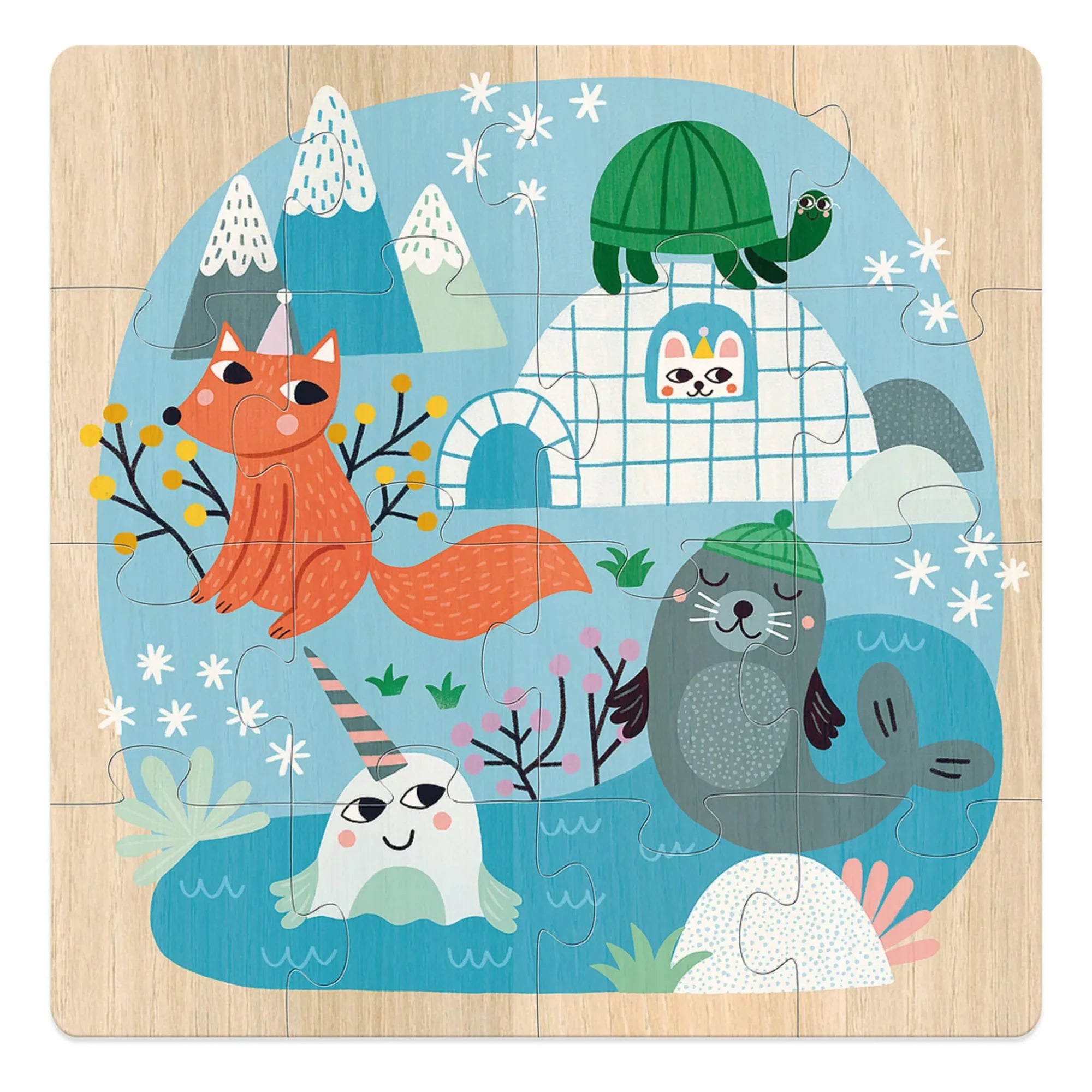 Vilac - World's Animals 3-Piece Puzzle Set - 16 Pieces