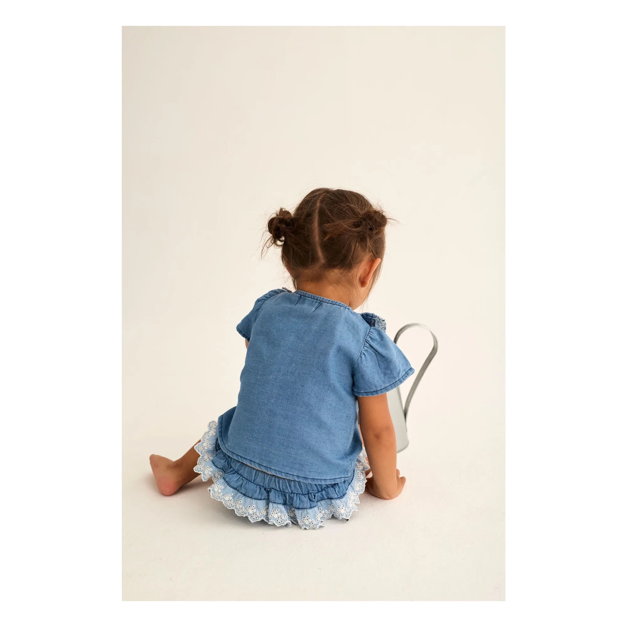 Cozmo - Blue Ruffled Denim Blouse Malva