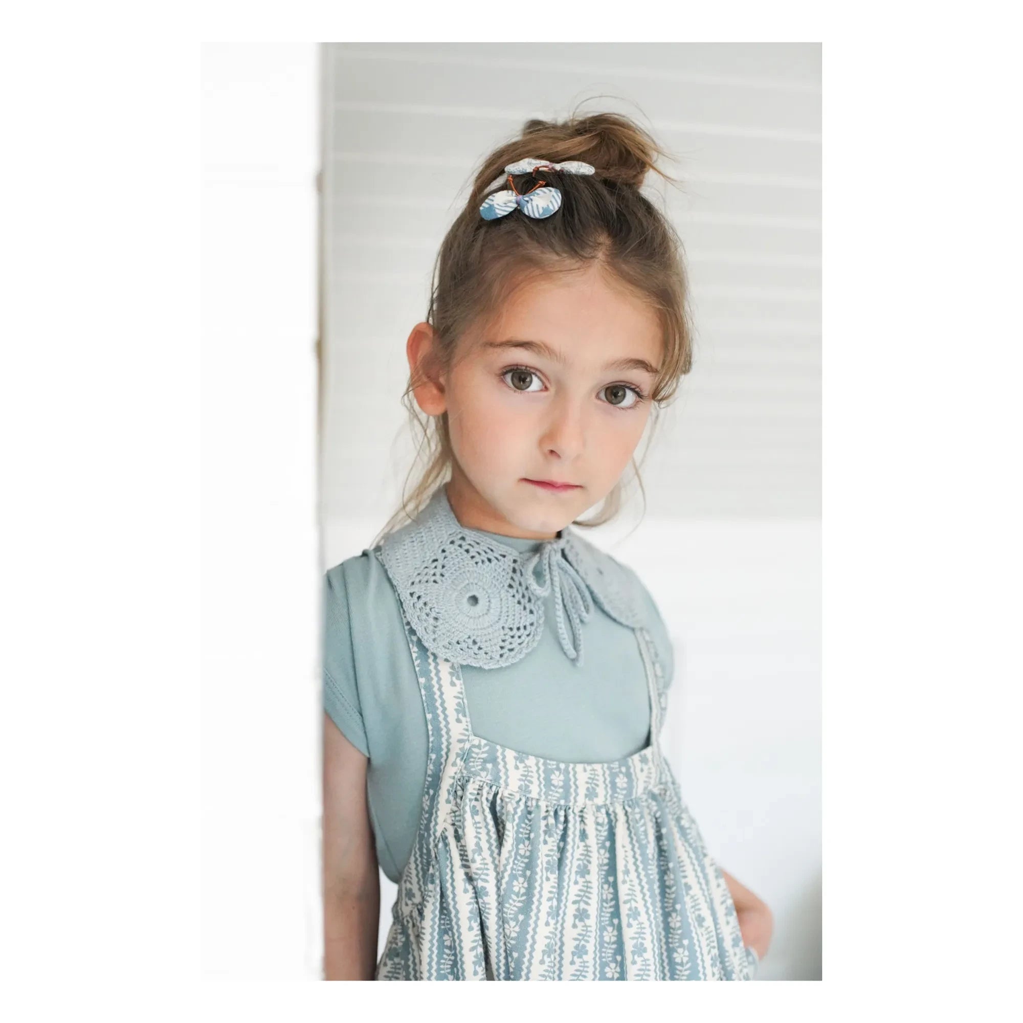 Soor Ploom - Eloise Striped Organic Cotton Apron Dress | Ecru