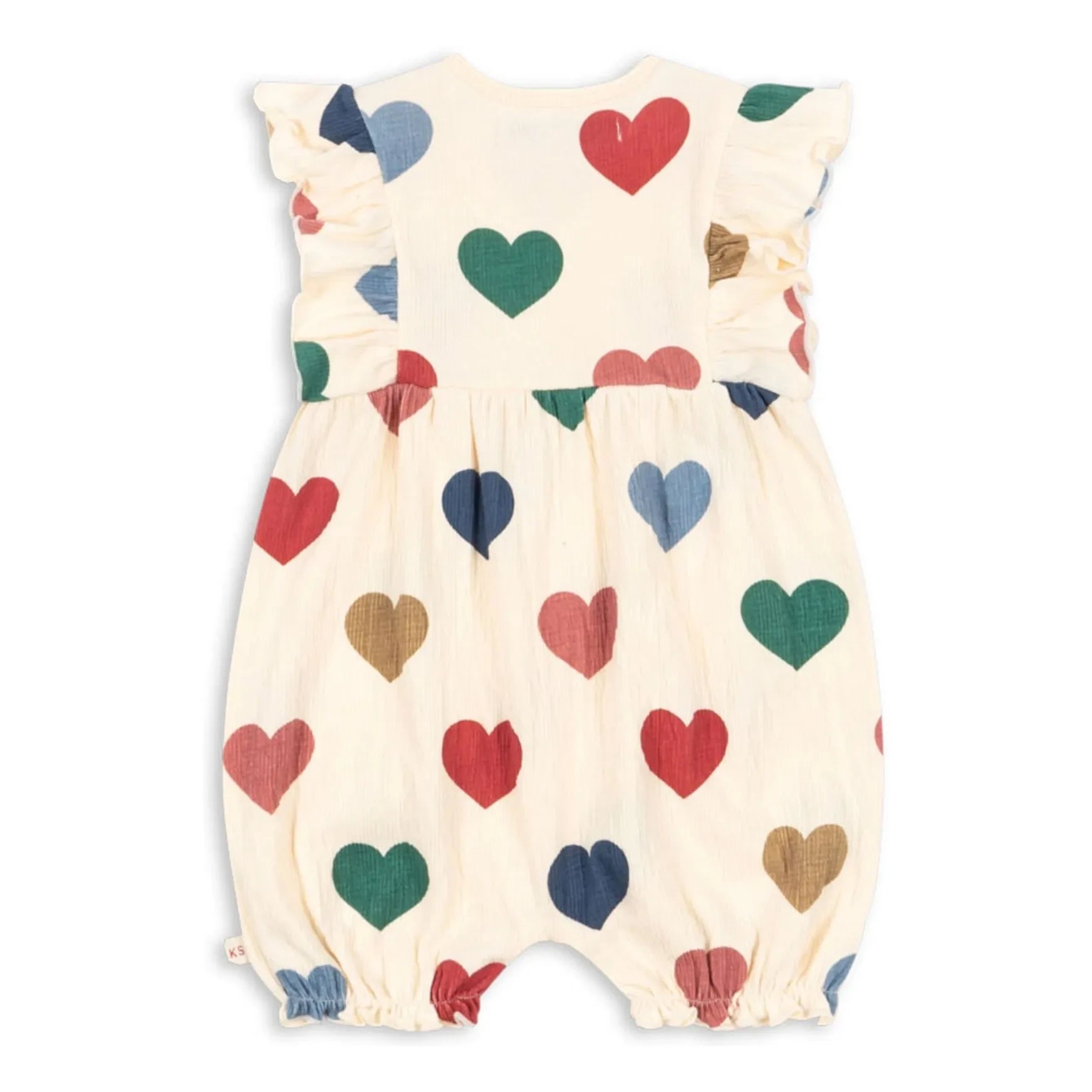 Konges Sløjd - Chleo Hearts Organic Cotton Romper | Ecru