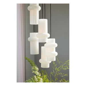 Hübsch - Glass Pendant Pill Top | White