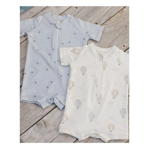 Quincy Mae - Stars Rashguard Swimsuit | Gray Blue