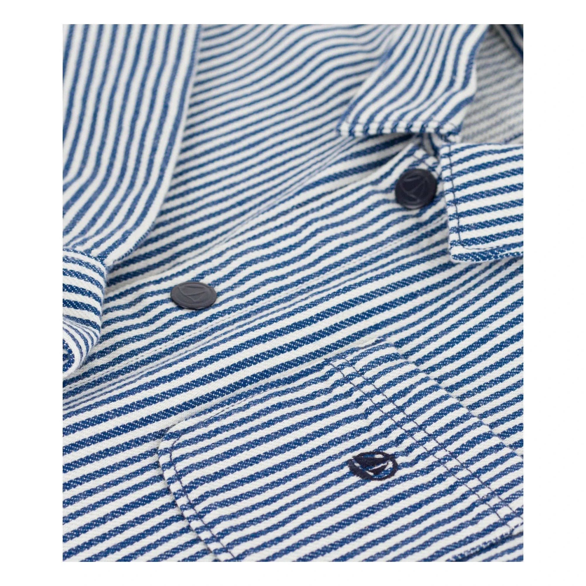 Petit Bateau - Striped Organic Cotton Worker Jacket | Blue