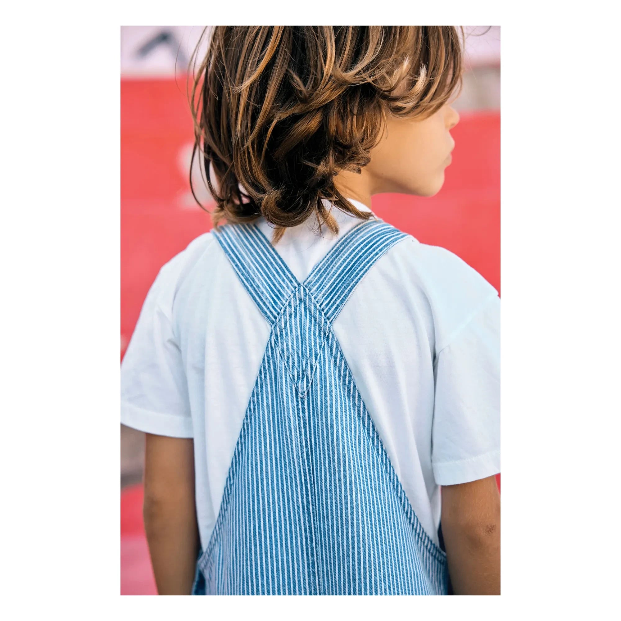 Bonton - Nope Striped Overalls | Blue