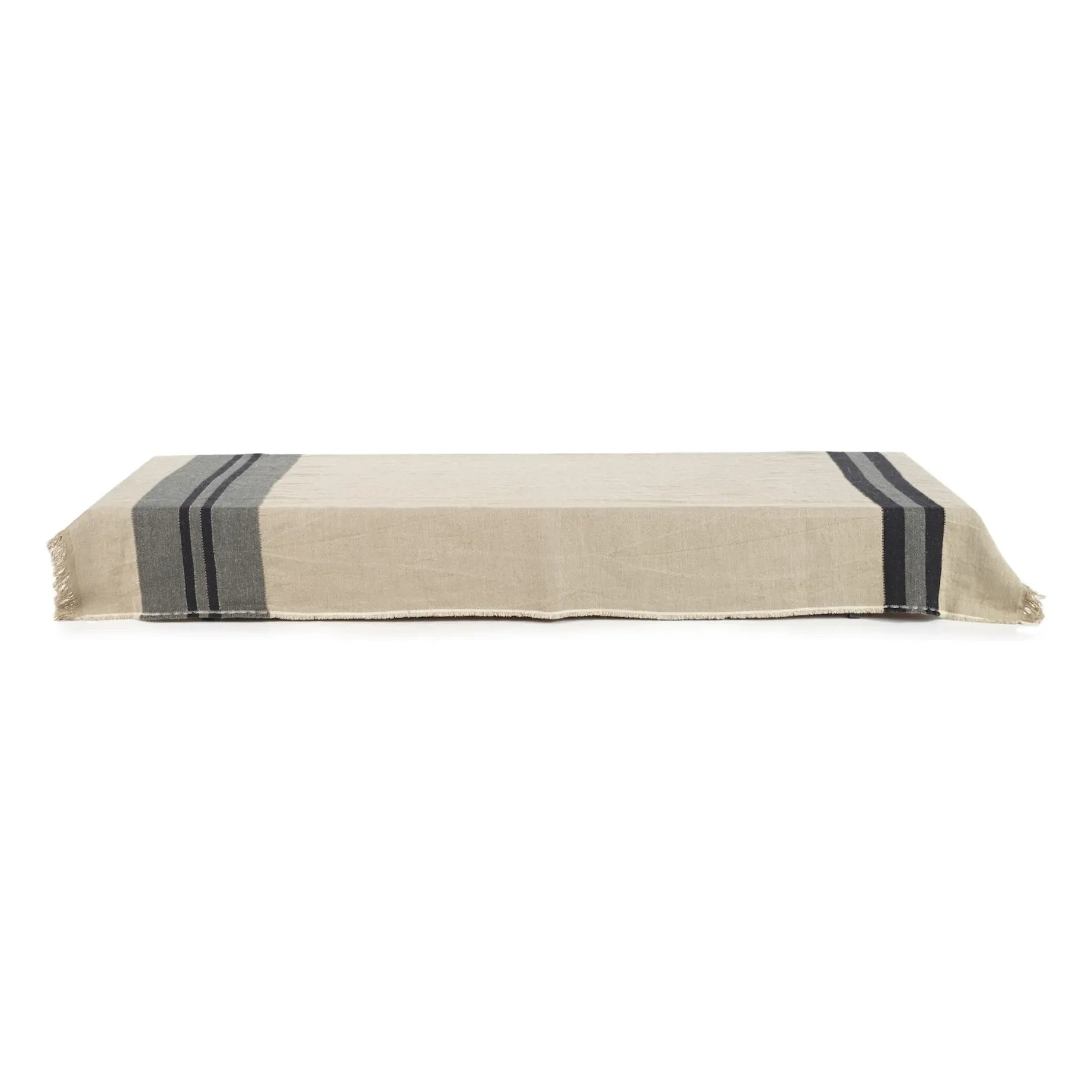Libeco - Black House Stripe Linen Throw | Charcoal
