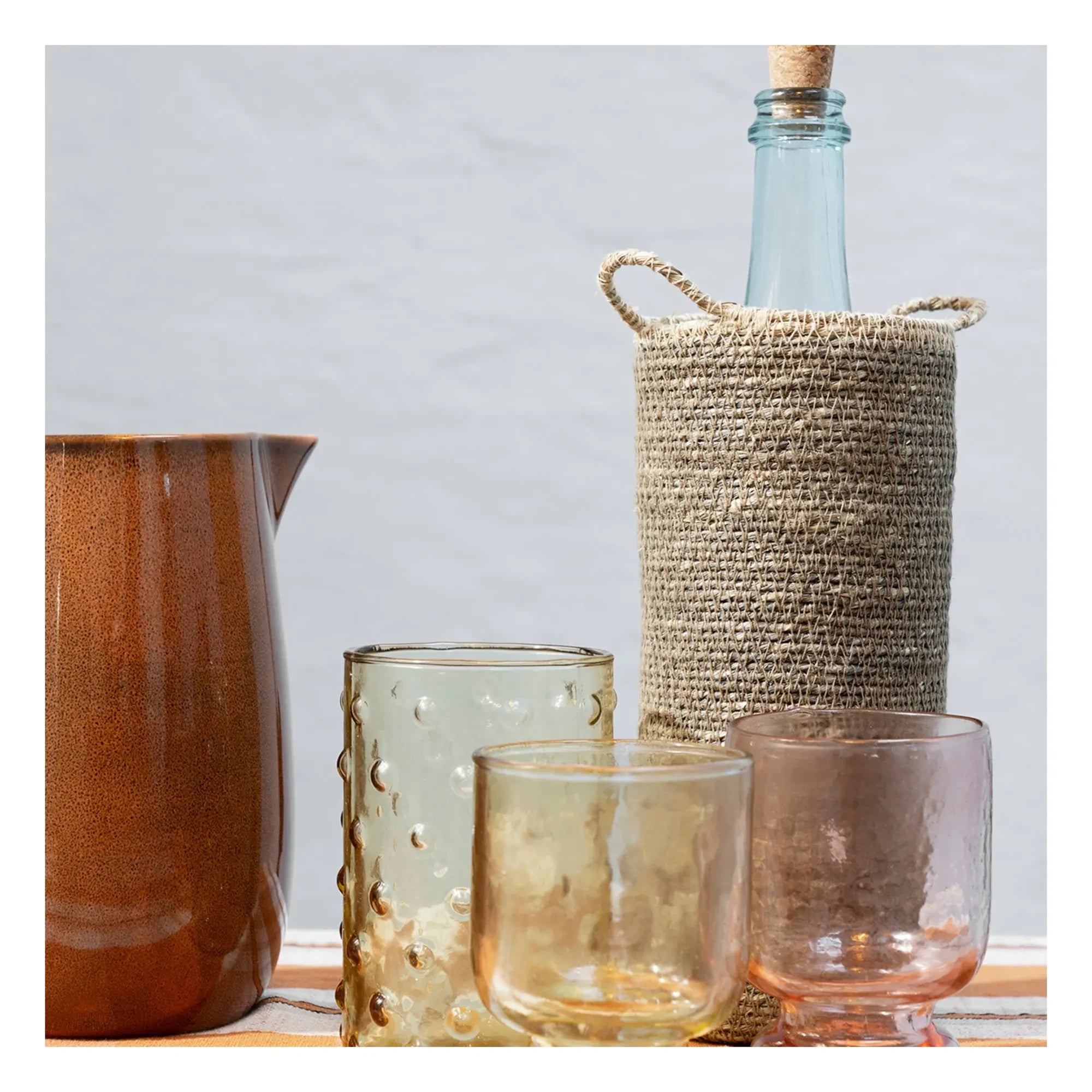 Madame Stoltz - Glass goblet with forged shaft | Yellow