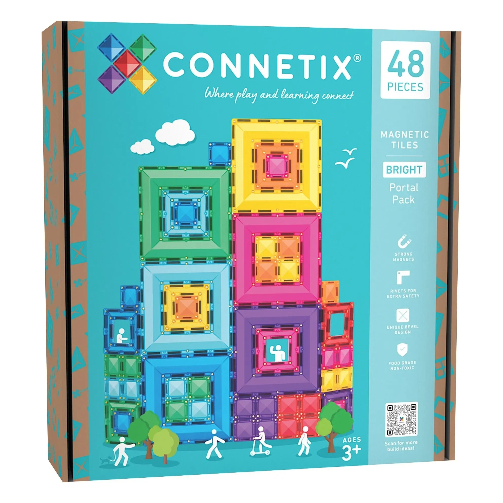 Connetix - Bright Portal Pack - 48 pieces | Rainbow