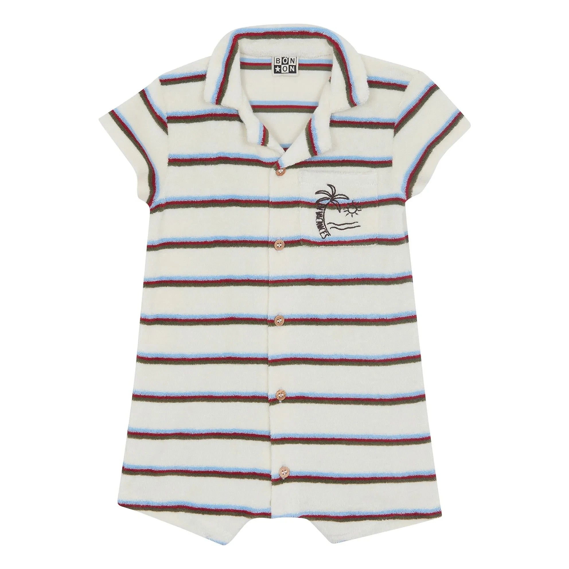 Bonton - Lilo Çizgili Havlu Playsuit | Fildişi