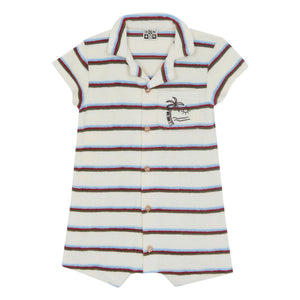 Bonton - Lilo Çizgili Havlu Playsuit | Fildişi
