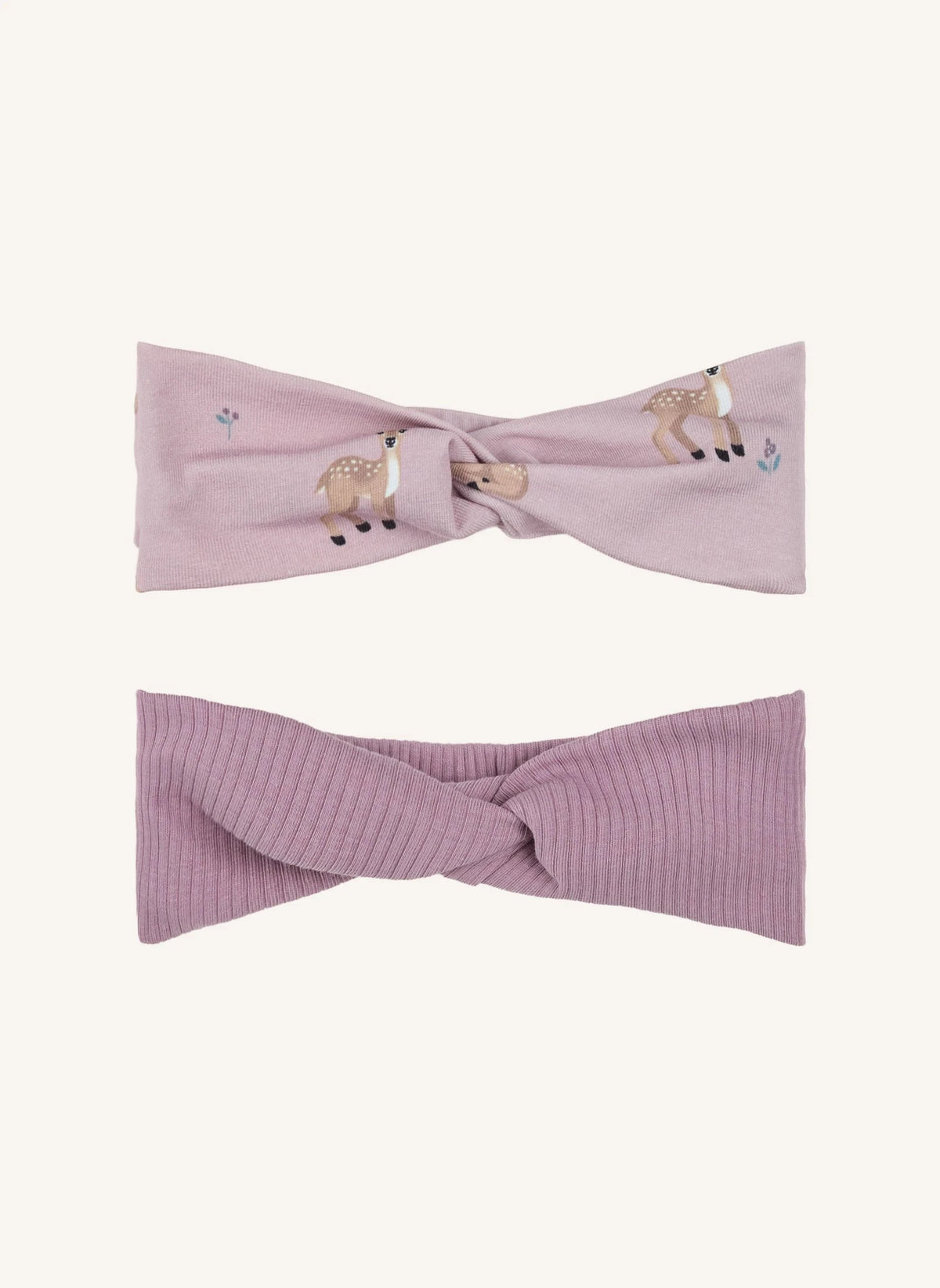 Petit Lem - Plum | 2-Pack Deer Headband Set Made from Modal and Organic Cotton