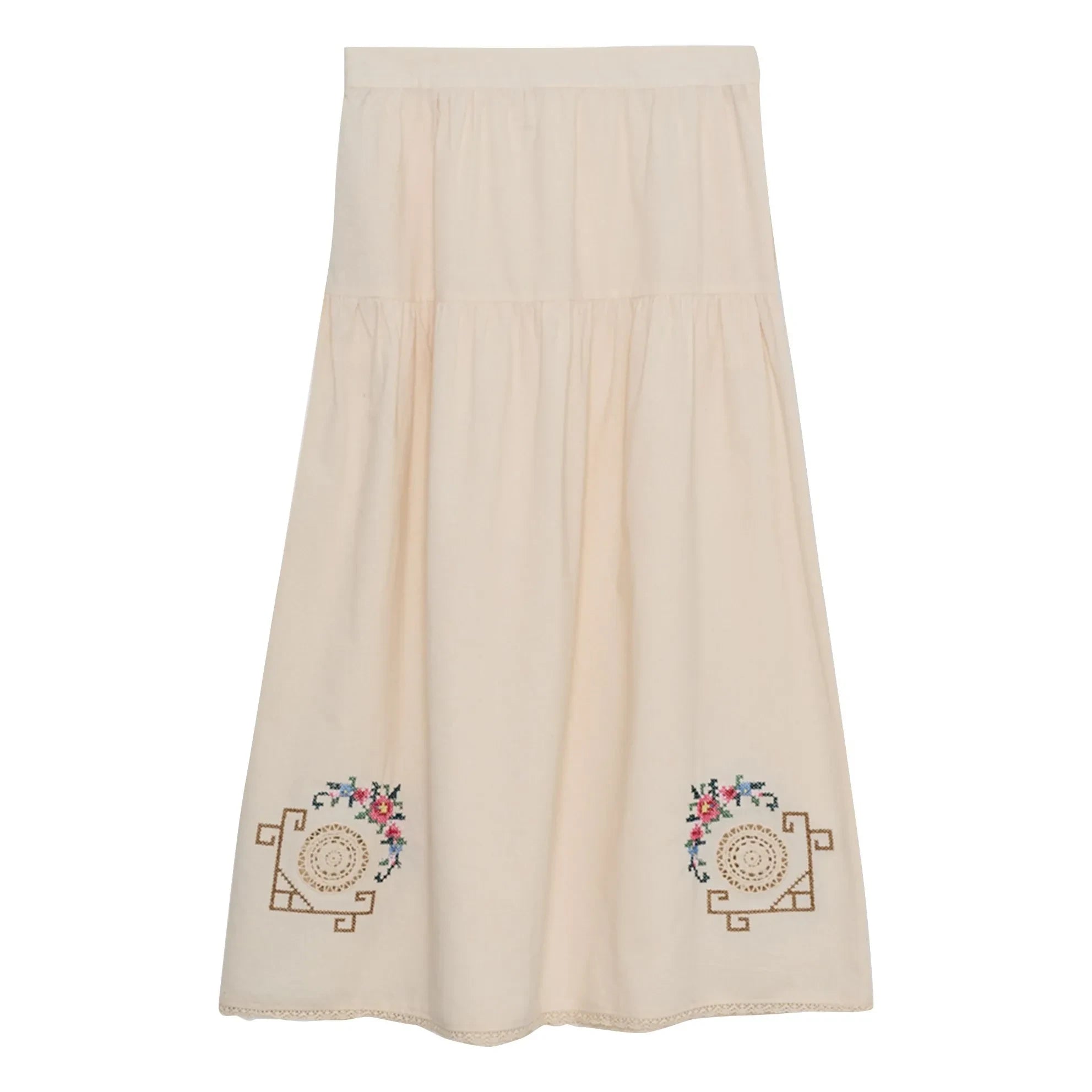 the new society - Narcise Cotton Skirt | Ecru