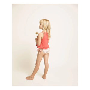 Búho - Peach Seersucker Floral Swimsuit