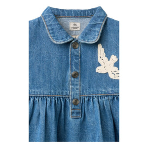 Copenhagen Colors - Blue Bird Print Organic Cotton Denim Dress