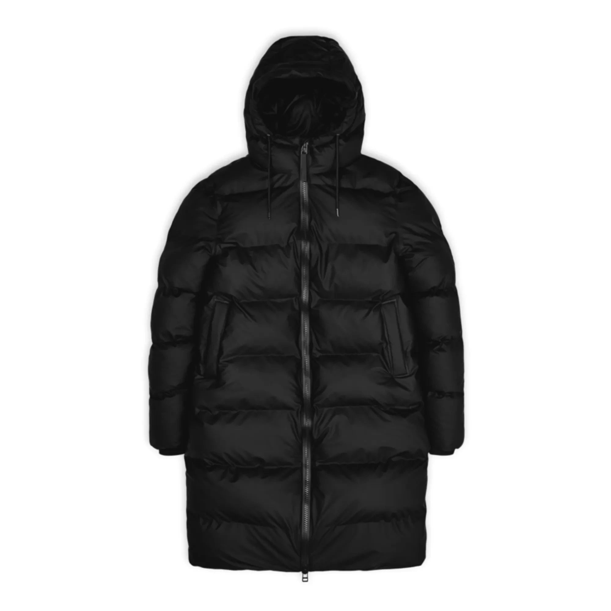 Rains - Long Hooded Puffer Coat | Black